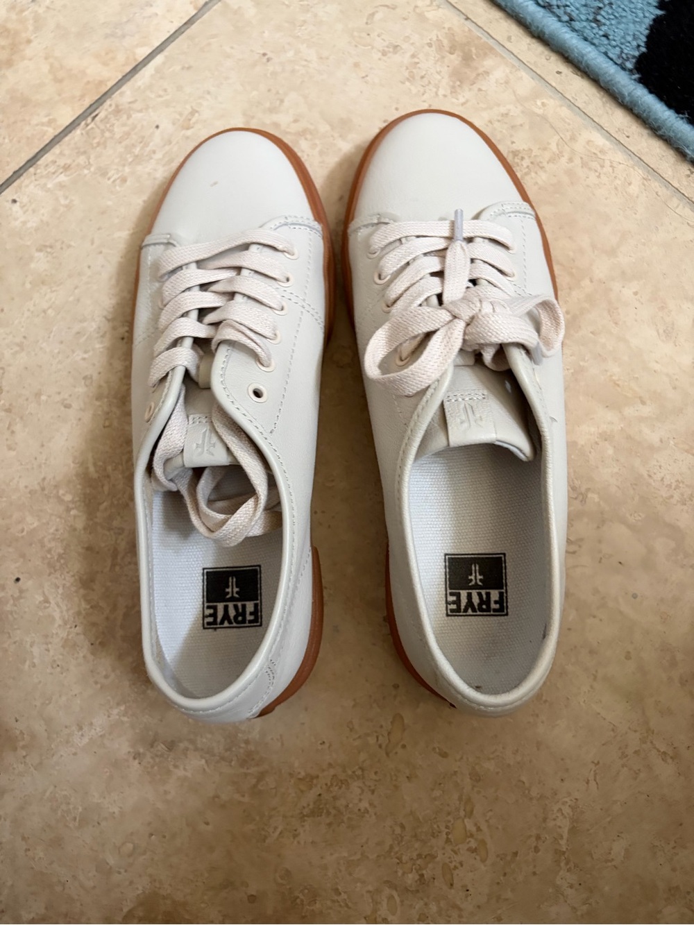 Frye Women's Low-Top Cream Canvas Sneakers with Gum Sole